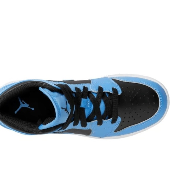 AIR JORDAN 1 MID GS UNIVERSITY BLUE BLACK DQ8423-401 SNEAKER SHOES size 10.5 - Picture 4 of 9